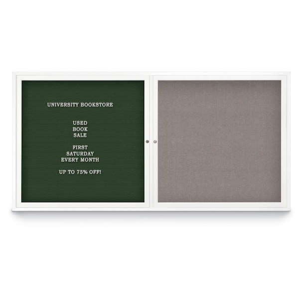 Corkboard, Single Door, Radius Frame, 24x36", Satin/Amethyst